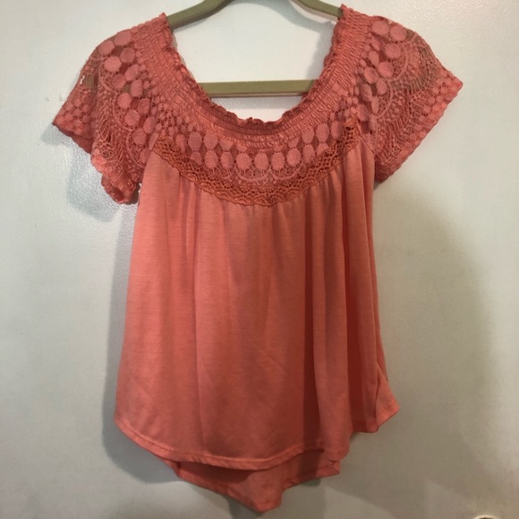 No Boundaries Tops - No Boundaries Crochet Neck Top